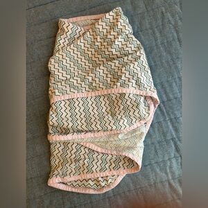Miracle Blanket Pink and Gray Zigzag Baby Swaddle